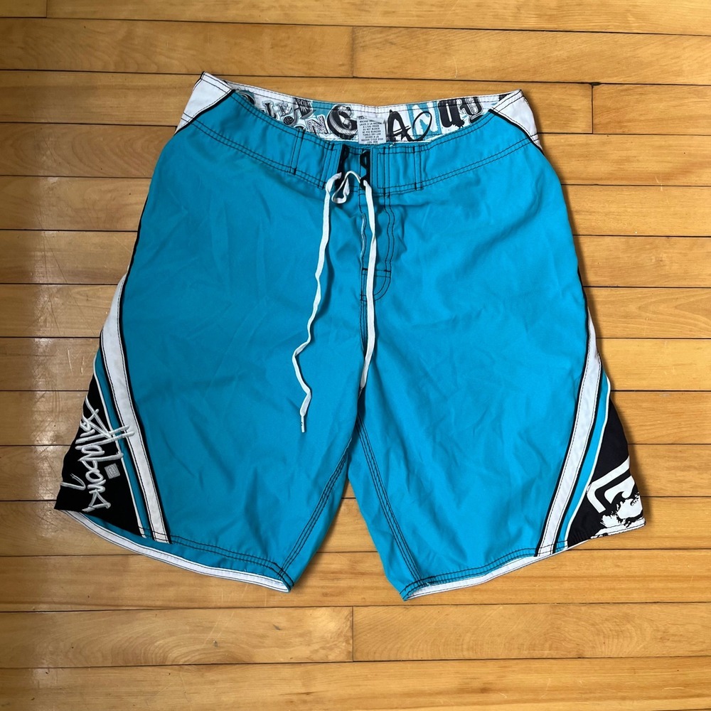 Billabong Mens Board Shorts Y2K Rare Blue Black White Andy Irons Size 34 M174Q